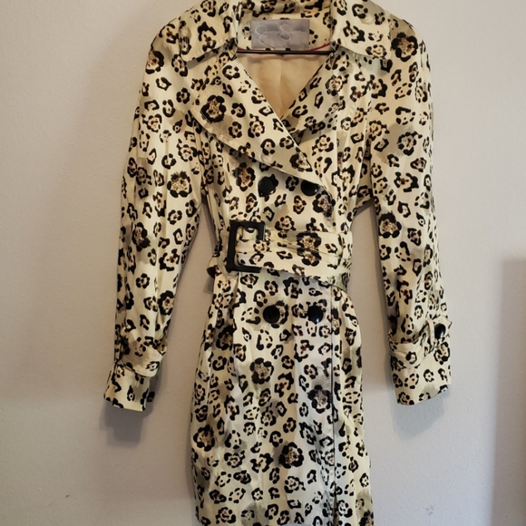 Jessica Simpson Jackets & Blazers - NWOT Jessica Simpson leopard trench coat large